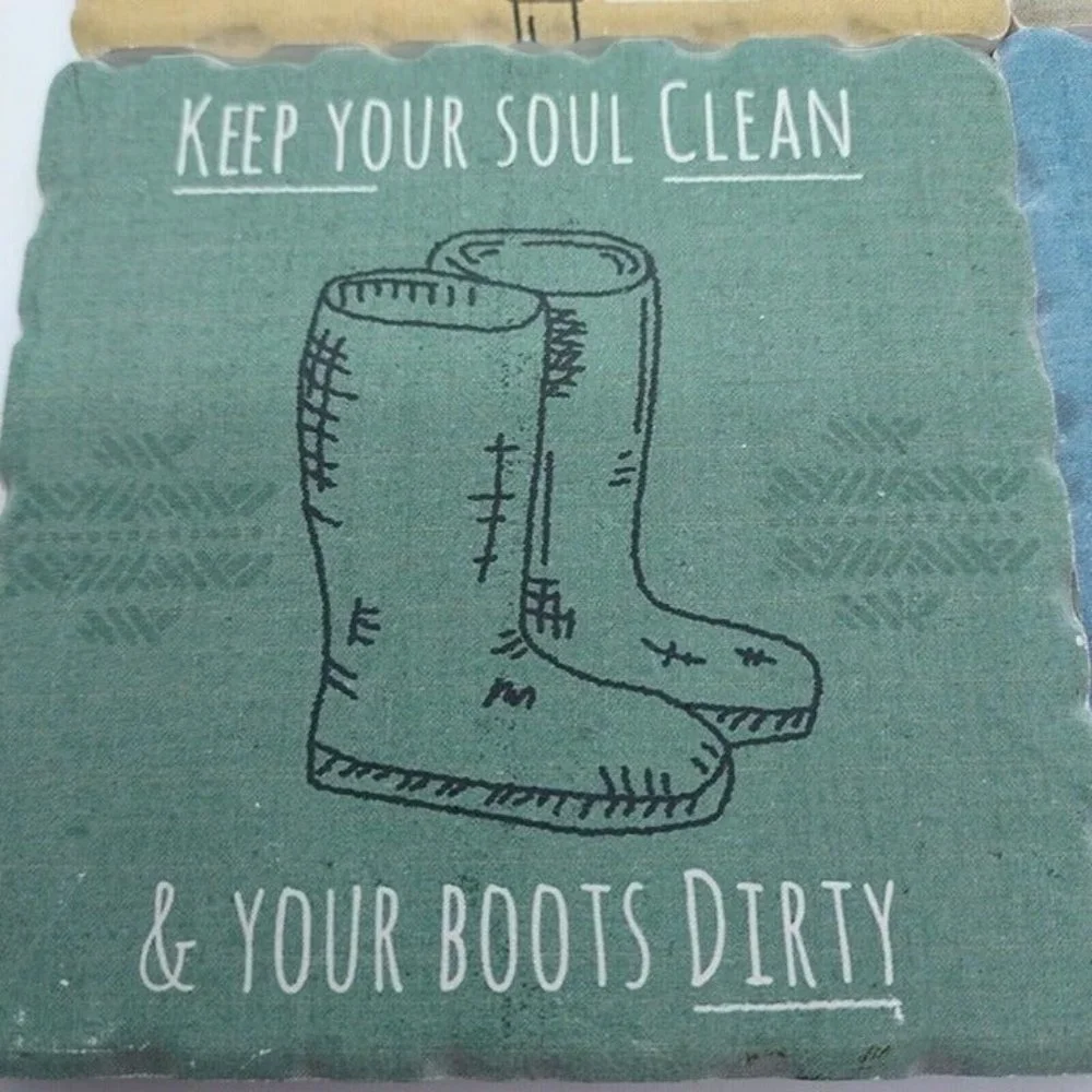 Jess Aiken Gardening Funny 4 Coaster Ceramic Cork Back home grown‎ cottagecore